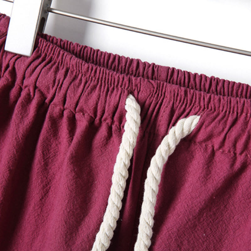 Buddha Stones, 2 szt., jednolity kolor, męski, bawełniany komplet koszuli z długim rękawem i spodniami, zapinany na guziki żaby, z kieszeniami - image 39