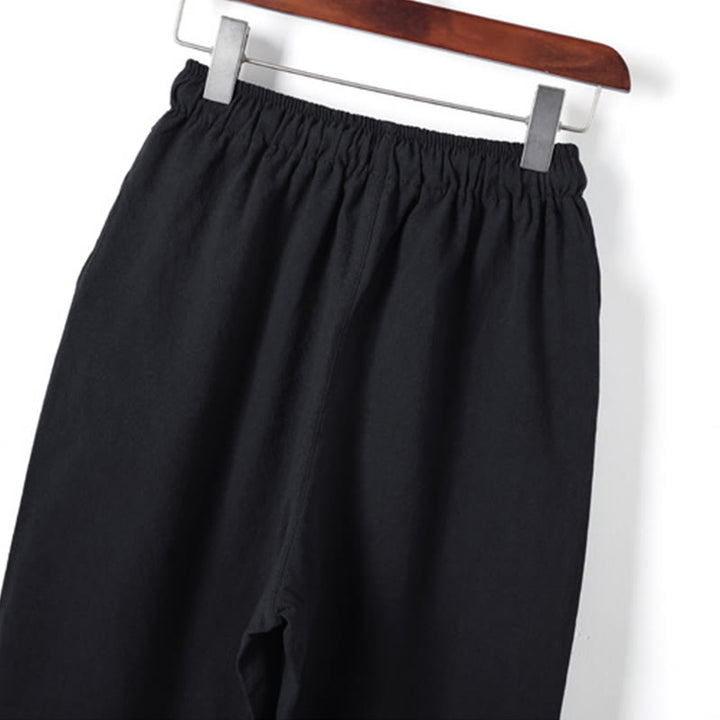 Buddha Stones, 2 szt., jednolity kolor, męski, bawełniany komplet koszuli z długim rękawem i spodniami, zapinany na guziki żaby, z kieszeniami - image 8