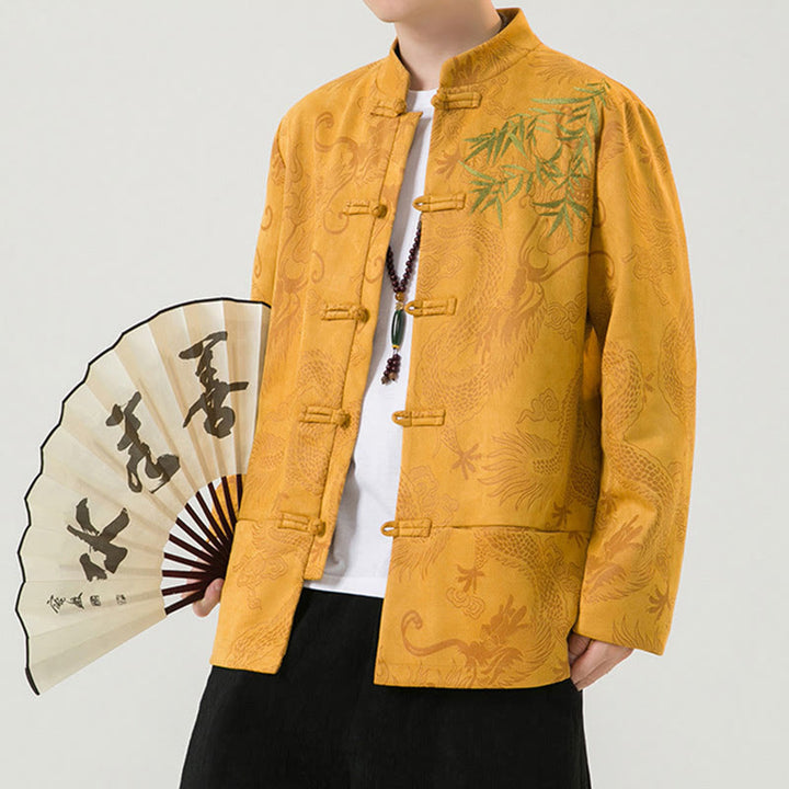 Kurtka męska z długim rękawem i guzikami w kształcie żaby z motywem kamieni Buddha Stones - image 15