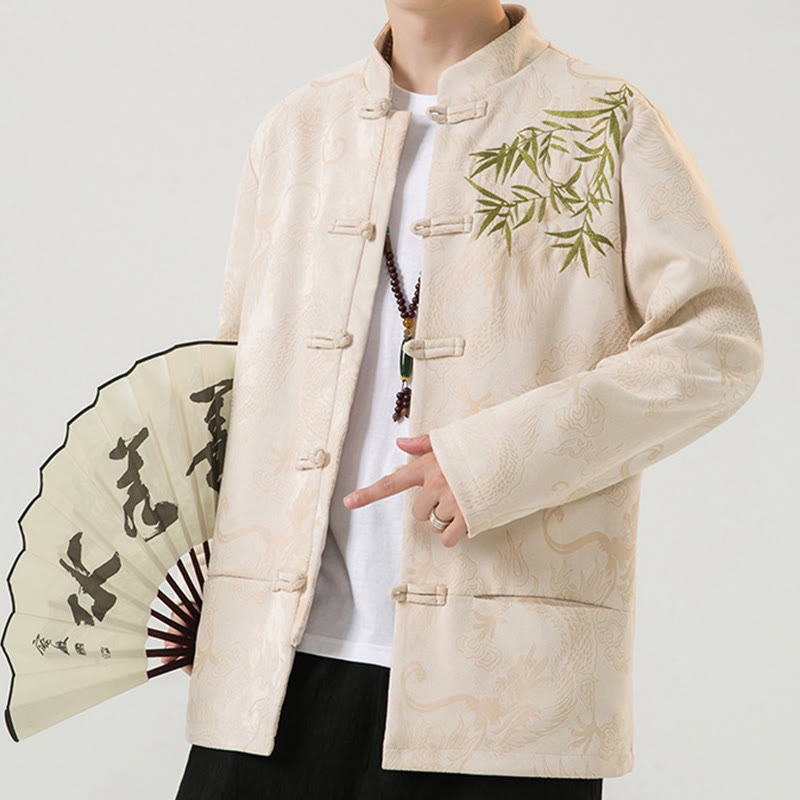 Kurtka męska z długim rękawem i guzikami w kształcie żaby z motywem kamieni Buddha Stones - image 32