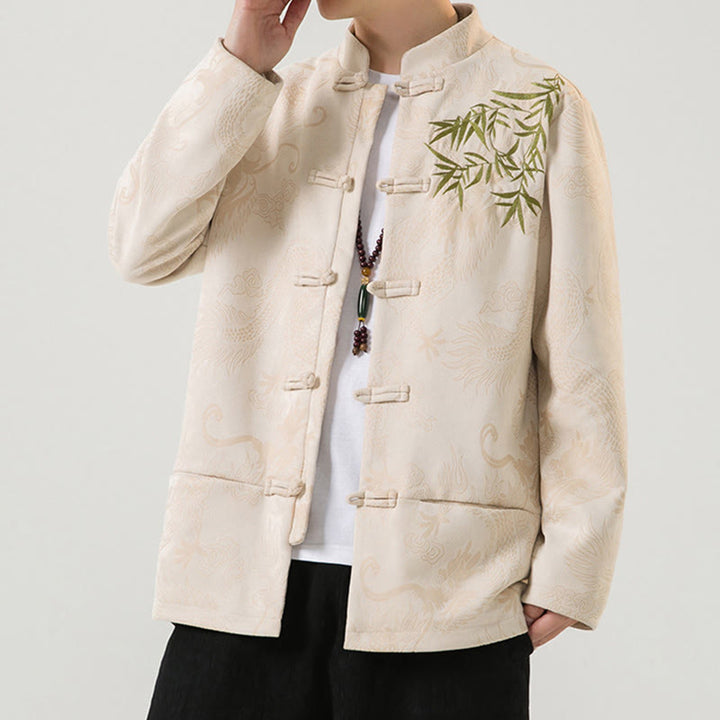 Kurtka męska z długim rękawem i guzikami w kształcie żaby z motywem kamieni Buddha Stones - image 26