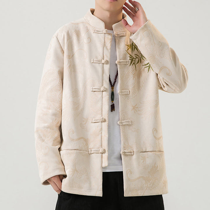 Kurtka męska z długim rękawem i guzikami w kształcie żaby z motywem kamieni Buddha Stones - image 30