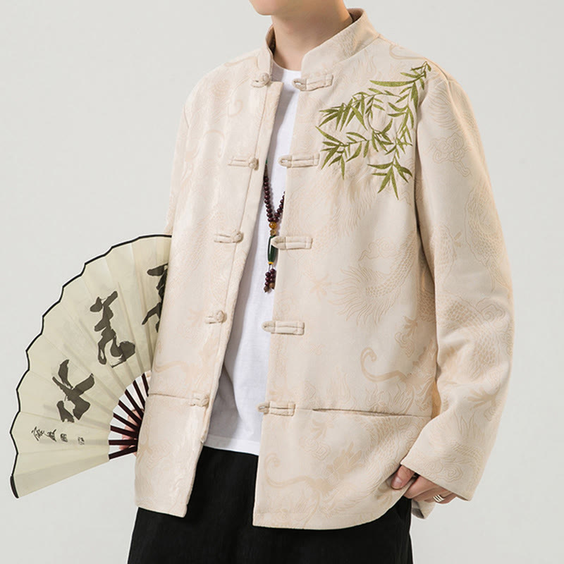 Kurtka męska z długim rękawem i guzikami w kształcie żaby z motywem kamieni Buddha Stones - image 31