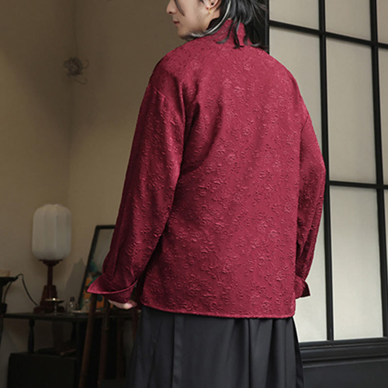 Koszula męska z długim rękawem i sznurowaniem „Buddha Stones Spring V-Neck Floral” - image 10