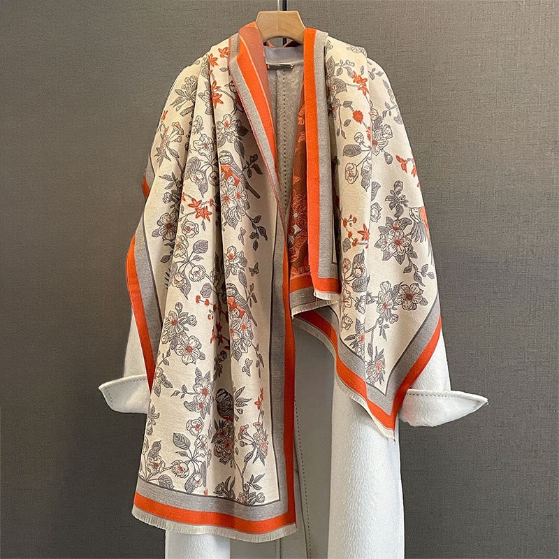 Buddha Stones dojazdowe, wzór ptaków, kontrast kolorów, frędzle, przytulny, miękki szalik - image 10