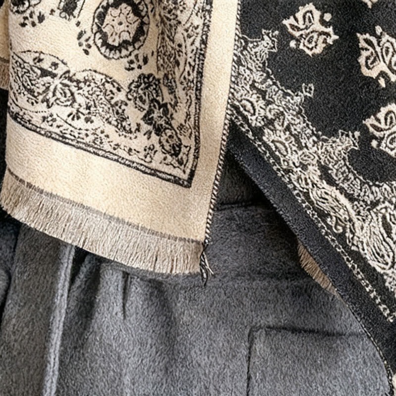 Buddha Stones, etniczny wzór paisley, geometria, patchwork, frędzle, miękki, termiczny, gruby szalik - image 11