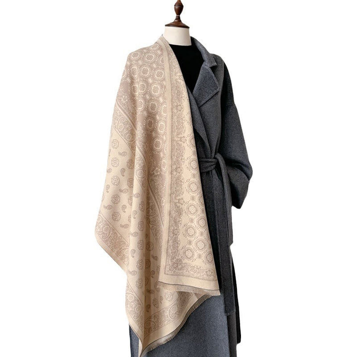 Buddha Stones, etniczny wzór paisley, geometria, patchwork, frędzle, miękki, termiczny, gruby szalik - image 16