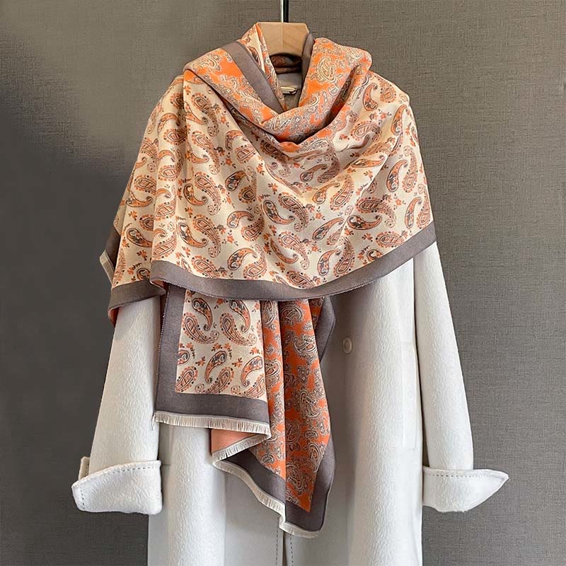 Buddha Stones, termiczny, etniczny, kontrastowy wzór patchworkowy, miękki szal - image 4