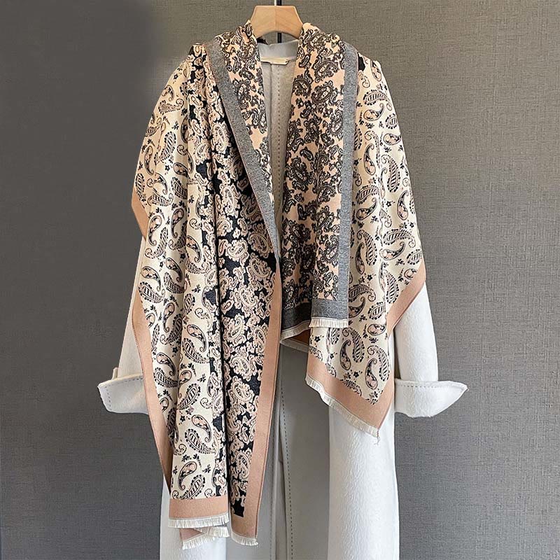 Buddha Stones, termiczny, etniczny, kontrastowy wzór patchworkowy, miękki szal - image 6