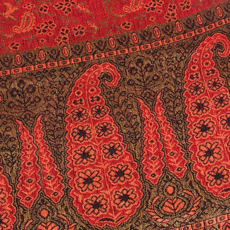 Buddha Stones Żakard Kontrast Kolorów Patchwork Wzór Paisley Przytulny Szal z Frędzlami - image 7