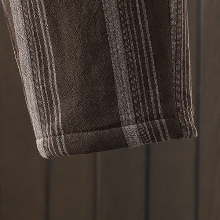 Spodnie damskie haremowe Buddha Stones Commute Thermal w paski z bawełny sztruksowej z kieszeniami - image 7