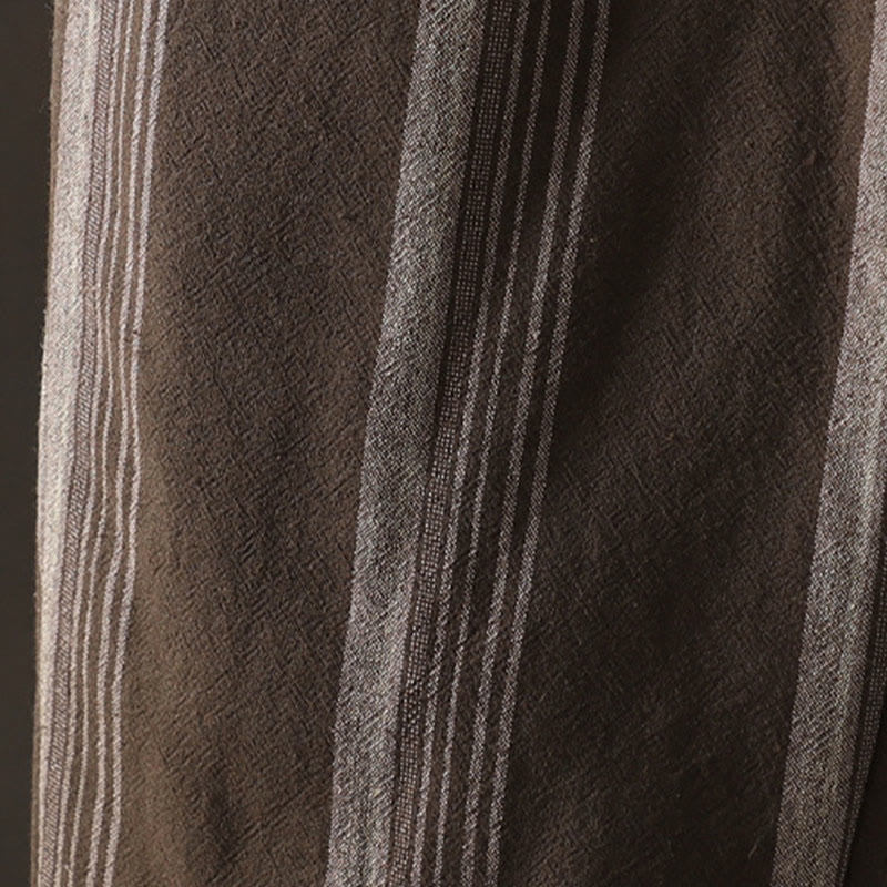 Spodnie damskie haremowe Buddha Stones Commute Thermal w paski z bawełny sztruksowej z kieszeniami - image 6