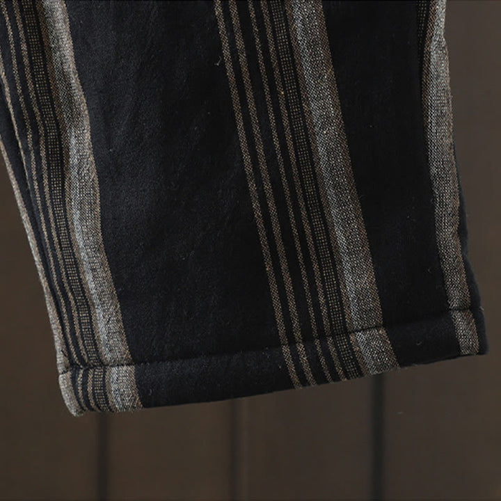 Spodnie damskie haremowe Buddha Stones Commute Thermal w paski z bawełny sztruksowej z kieszeniami - image 13