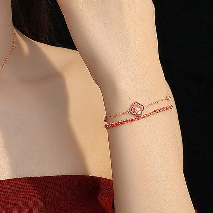 Bransoletka z Buddha Stones ze srebra próby 925, Rok Konia, czerwony agat, jadeit hetian, dodający pewności siebie - image 5