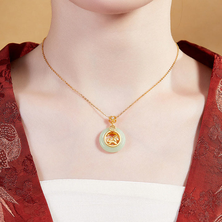 Naszyjnik z Buddha Stones ze srebra próby 925, Rok Konia, Jadeit Hetian, klamra pokoju, wisior na szczęście - image 10