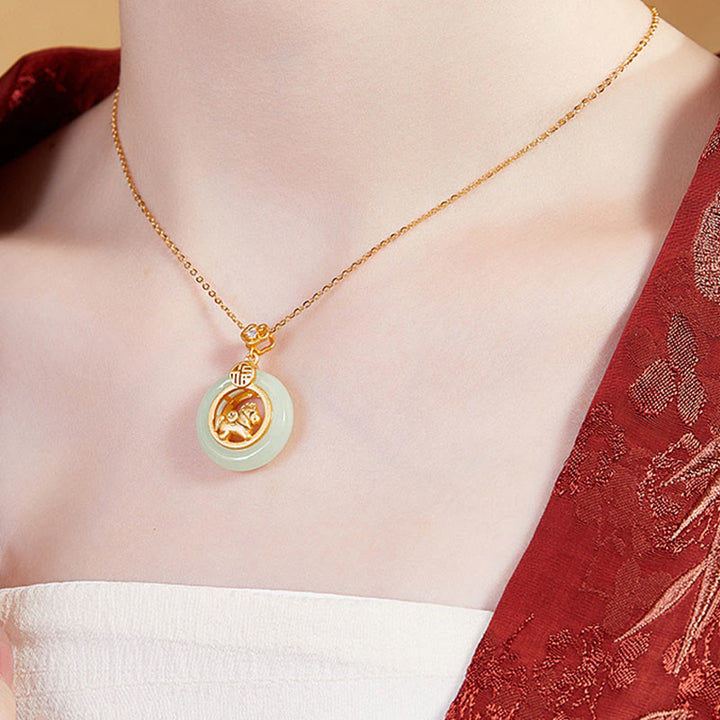 Naszyjnik z Buddha Stones ze srebra próby 925, Rok Konia, Jadeit Hetian, klamra pokoju, wisior na szczęście - image 12