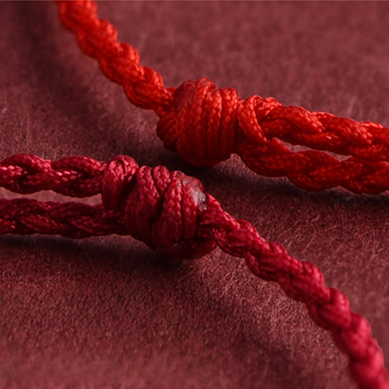 Buddha Stones Rok Konia Srebro próby 999 Miedziane monety Szczęścia pleciona bransoletka na kostkę - image 3