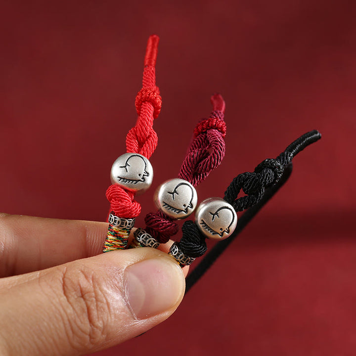 Buddha Stones Rok Konia Srebro próby 999 Miedziane Monety Bransoletka ochronna pleciona z liny - image 1