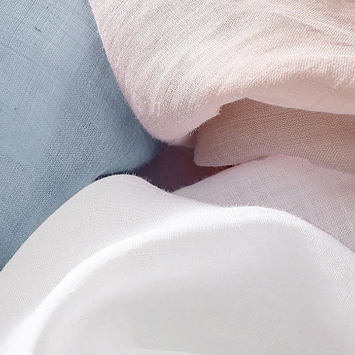 Koszula damska z bufiastymi rękawami i krótkim rękawem "Buddha Stones" w swobodnym, prostym fasonie z guzikami i kwiatowym haftem - image 7