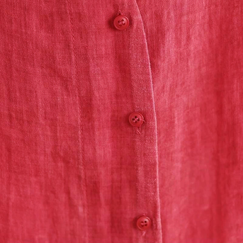 Koszula damska bawełniana z długim rękawem i nieregularnym wzorem "Buddha Stones" z guzikami - image 19