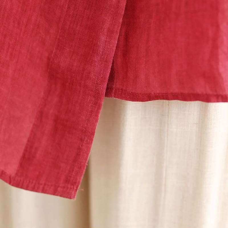 Koszula damska bawełniana z długim rękawem i nieregularnym wzorem "Buddha Stones" z guzikami - image 11