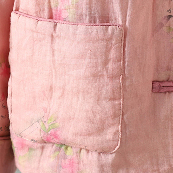 Kurtka damska z długim rękawem, bawełnianą podszewką i kieszeniami, z nadrukiem "Buddha Stones" - image 7