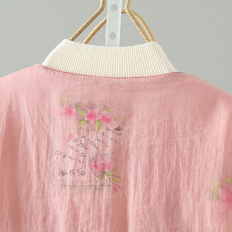 Kurtka damska z długim rękawem, bawełnianą podszewką i kieszeniami, z nadrukiem "Buddha Stones" - image 4