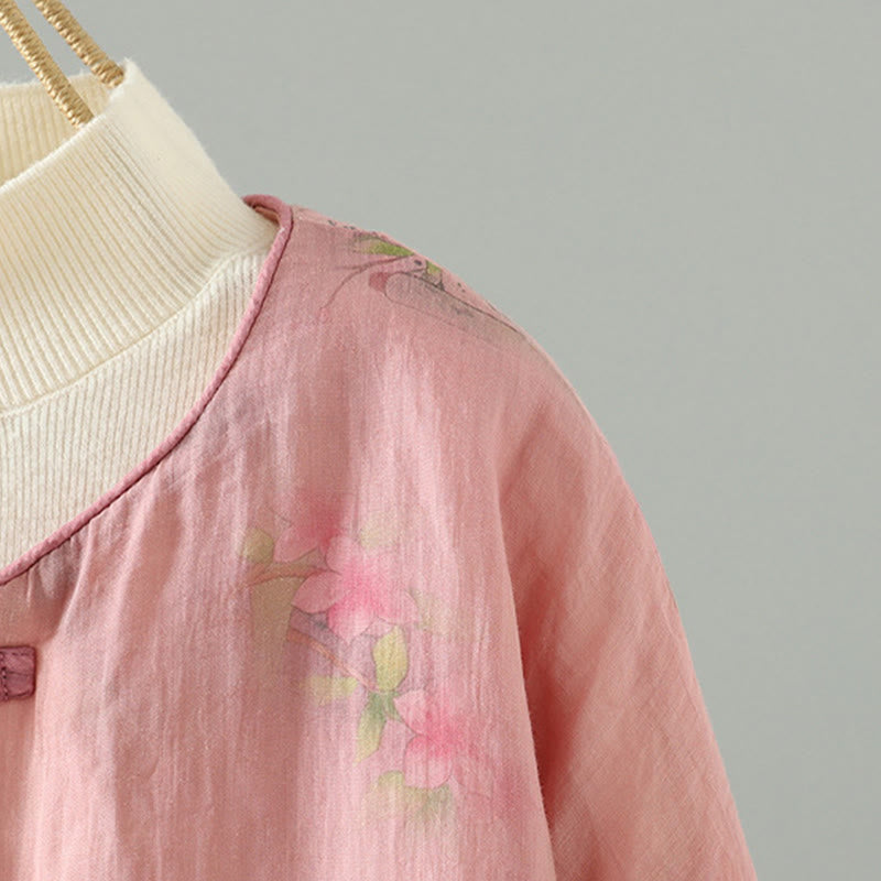 Kurtka damska z długim rękawem, bawełnianą podszewką i kieszeniami, z nadrukiem "Buddha Stones" - image 3