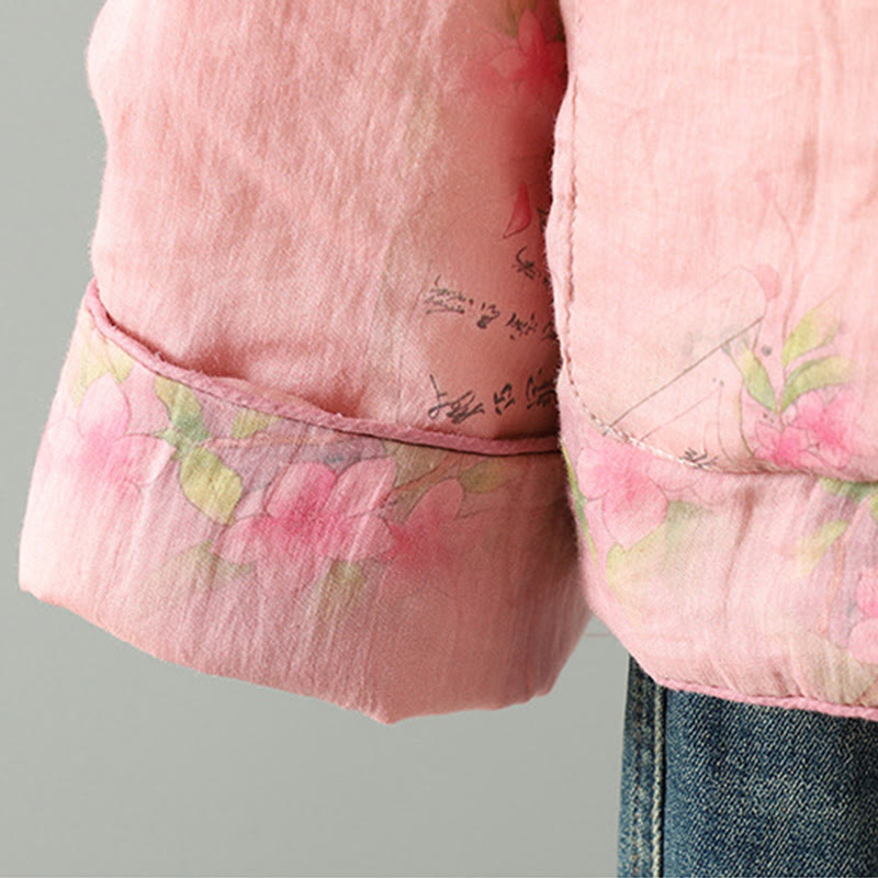 Kurtka damska z długim rękawem, bawełnianą podszewką i kieszeniami, z nadrukiem "Buddha Stones" - image 6