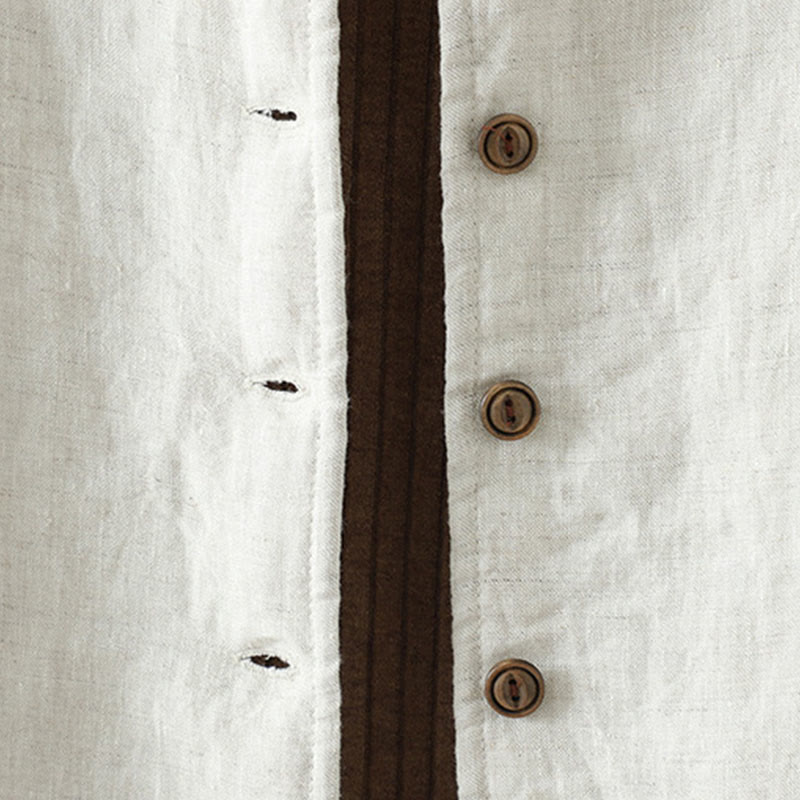 Kurtka damska z długim rękawem i kieszeniami z bawełny Buddha Stones Casual Guziki - image 4