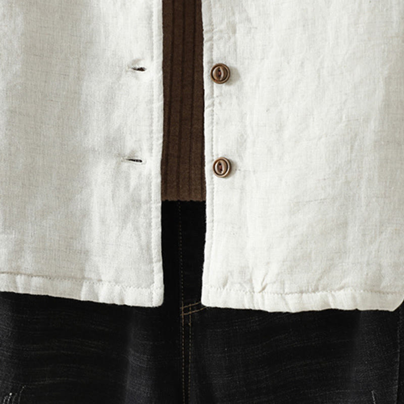 Kurtka damska z długim rękawem i kieszeniami z bawełny Buddha Stones Casual Guziki - image 9