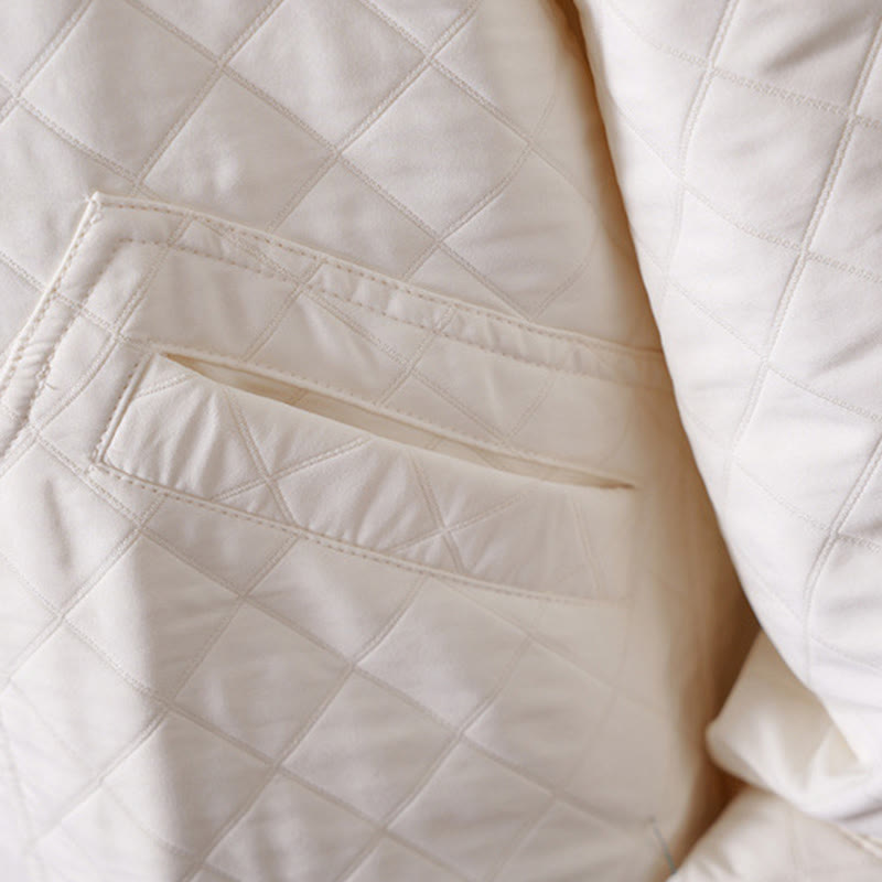 Kurtka damska z długim rękawem i kieszeniami z bawełny Buddha Stones w jednolitym kolorze - image 10