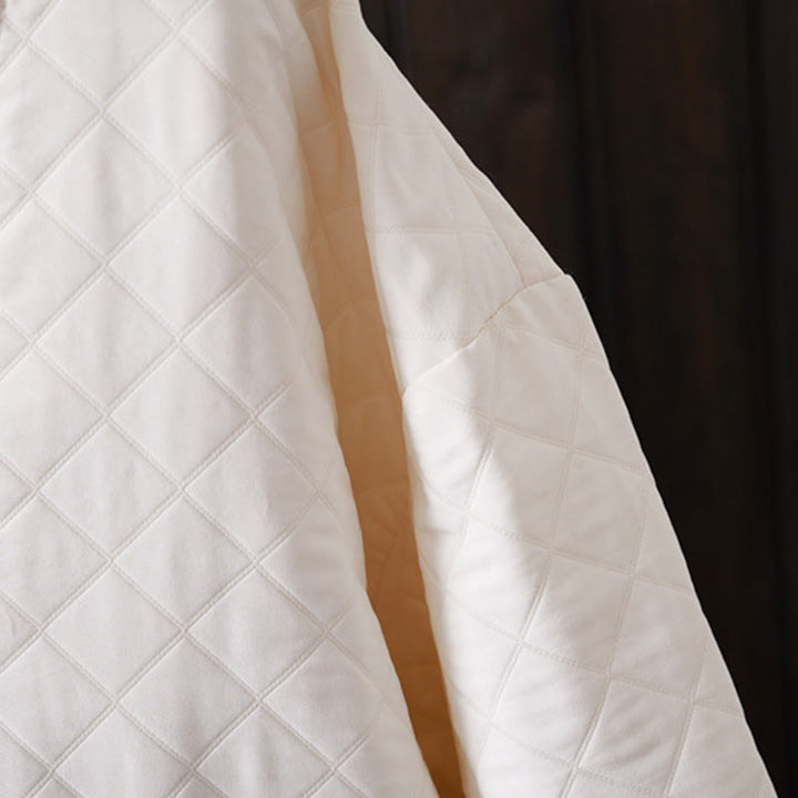 Kurtka damska z długim rękawem i kieszeniami z bawełny Buddha Stones w jednolitym kolorze - image 7