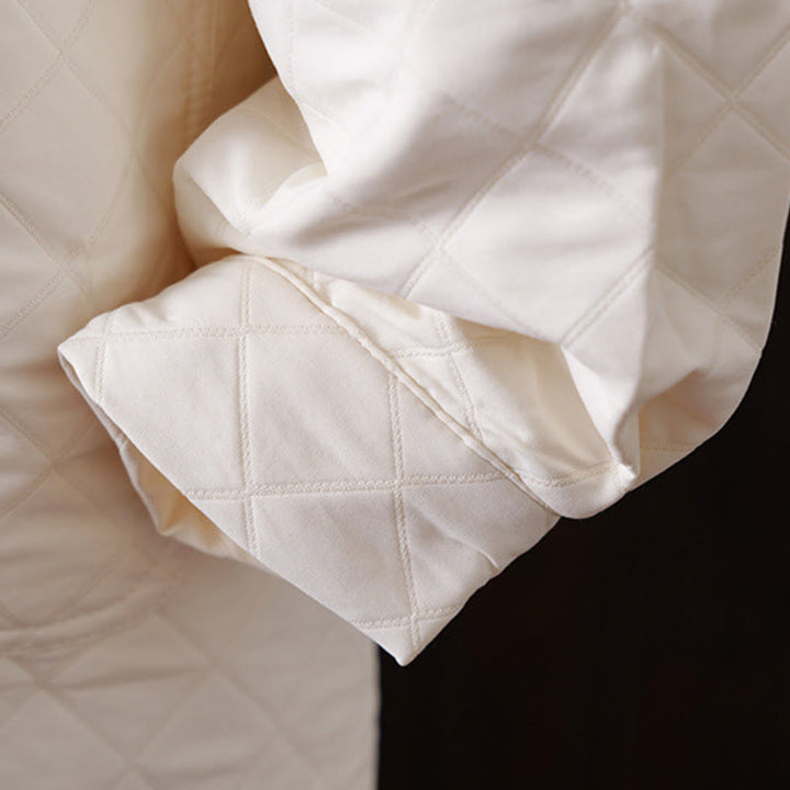 Kurtka damska z długim rękawem i kieszeniami z bawełny Buddha Stones w jednolitym kolorze - image 8