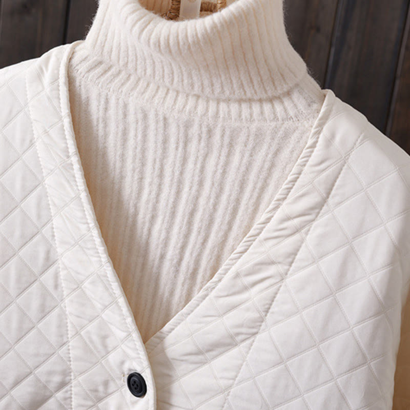 Kurtka damska z długim rękawem i kieszeniami z bawełny Buddha Stones w jednolitym kolorze - image 4