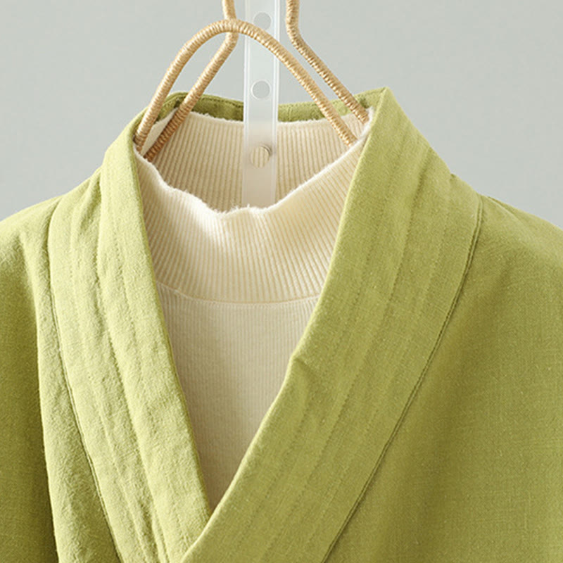 Kurtka damska z długim rękawem z bawełny z Buddha Stones i sznurkiem do medytacji zen - image 2