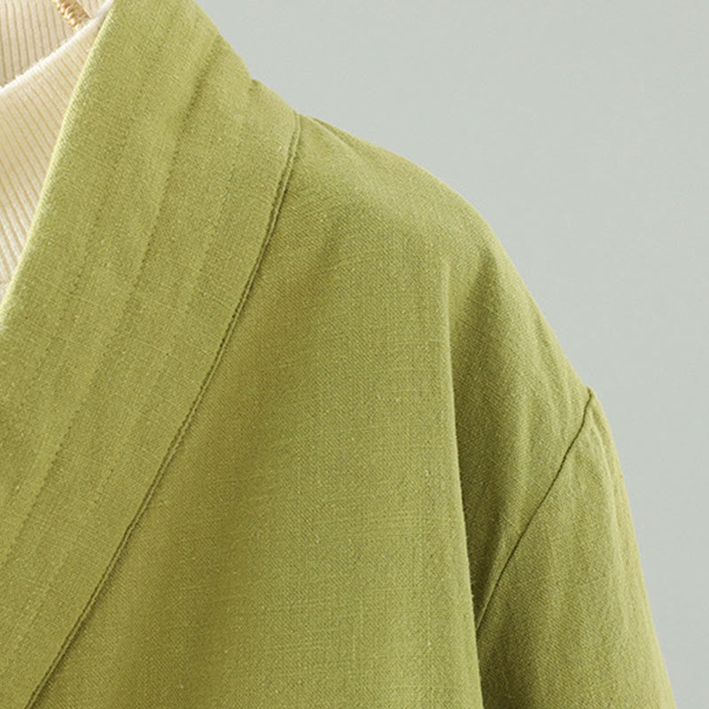 Kurtka damska z długim rękawem z bawełny z Buddha Stones i sznurkiem do medytacji zen - image 6