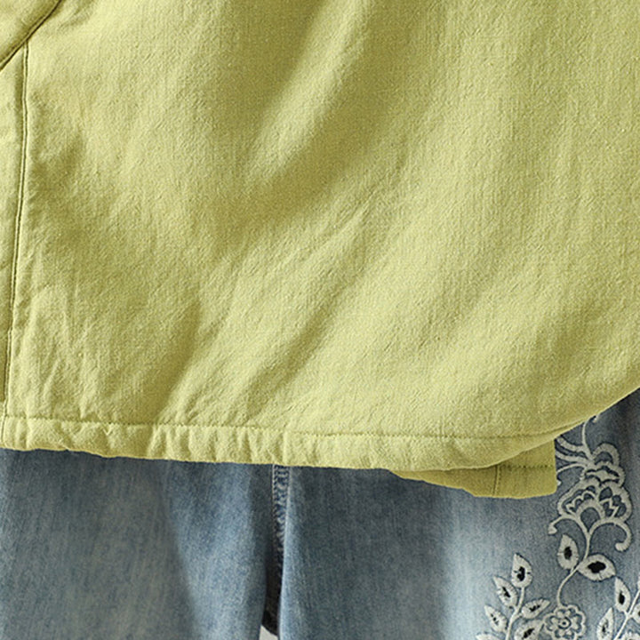 Kurtka damska z długim rękawem z bawełny z Buddha Stones i sznurkiem do medytacji zen - image 7