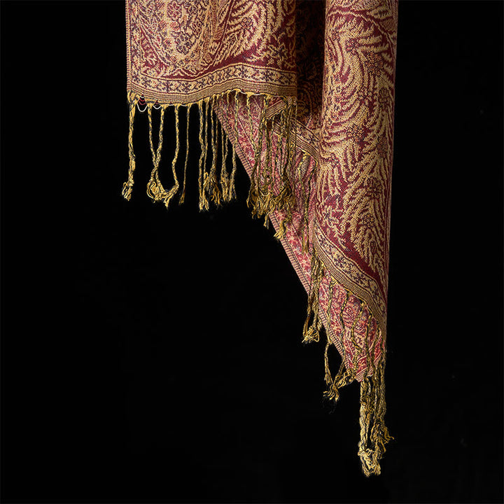 Buddha Stones, wiosenne, długie liście, kwiaty, wzór, frędzle, miękki szalik - image 17