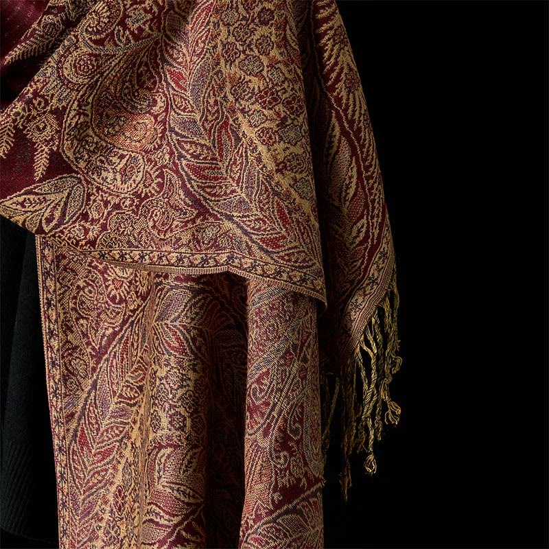 Buddha Stones, wiosenne, długie liście, kwiaty, wzór, frędzle, miękki szalik - image 16