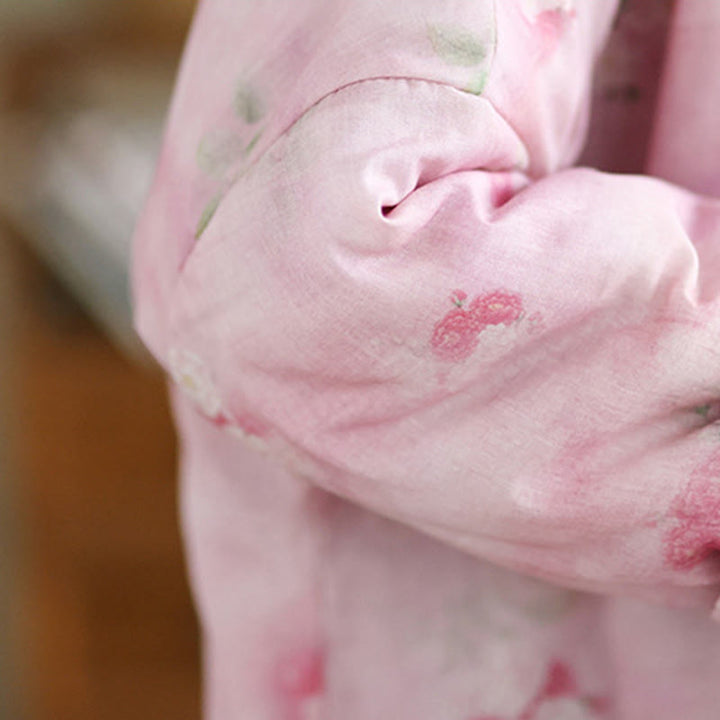 Kurtka damska z długim rękawem, bawełniana, ocieplana, z nadrukiem w kwiaty i Buddha Stones - image 6