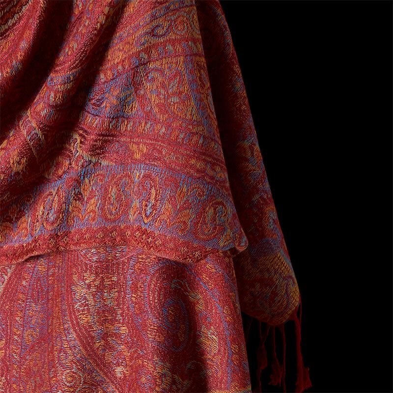 Buddha Stones Wiosenny Wzór Pasków Kwiatów Nerkowca Przytulny Szal z Frędzlami - image 4