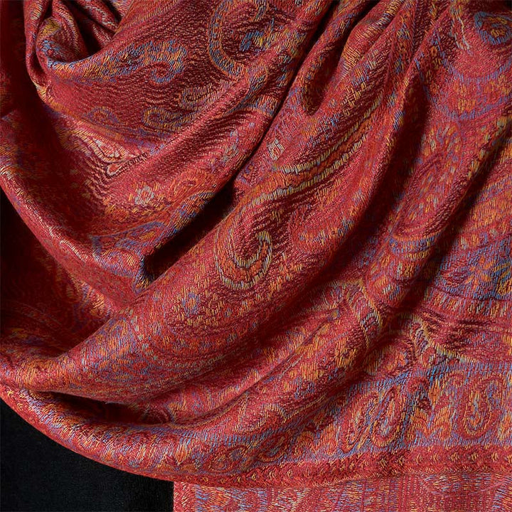 Buddha Stones Wiosenny Wzór Pasków Kwiatów Nerkowca Przytulny Szal z Frędzlami - image 3