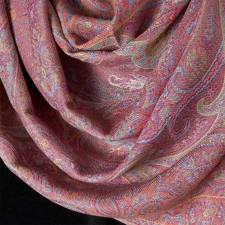 Buddha Stones Wiosenny Wzór Pasków Kwiatów Nerkowca Przytulny Szal z Frędzlami - image 9