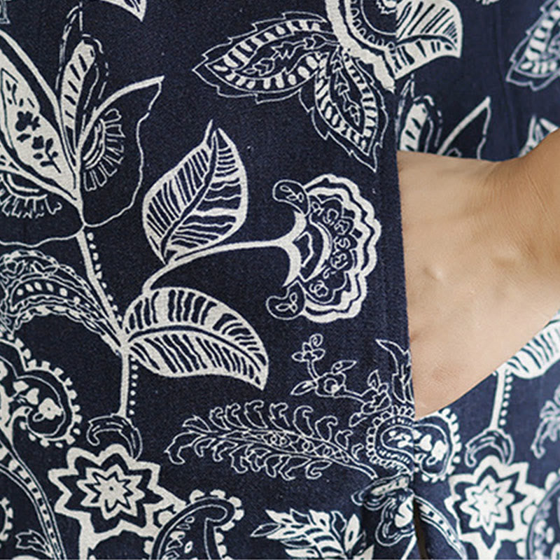 Kamizelka damska bez rękawów z bawełny z motywem roślinnym i żabą , z kieszeniami - image 9