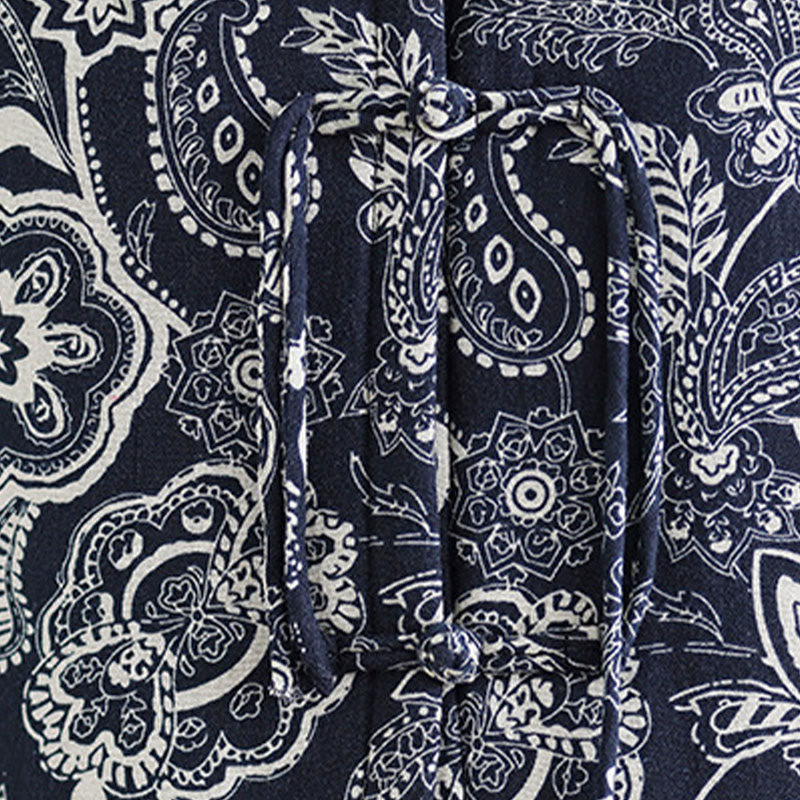 Kamizelka damska bez rękawów z bawełny z motywem roślinnym i żabą , z kieszeniami - image 8