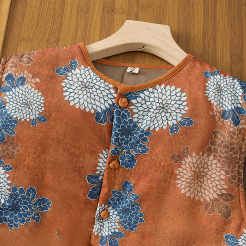 Kamizelka damska bez rękawów z bawełny z nadrukami w Buddha Stones i guzikami, z kieszeniami - image 2