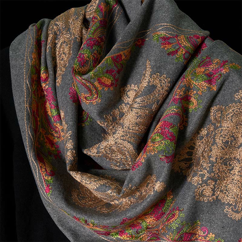 Buddha Stones Zima Kolorowe Winorośle Kwiaty Wzór Chwost Przytulny Szalik Szal - image 3