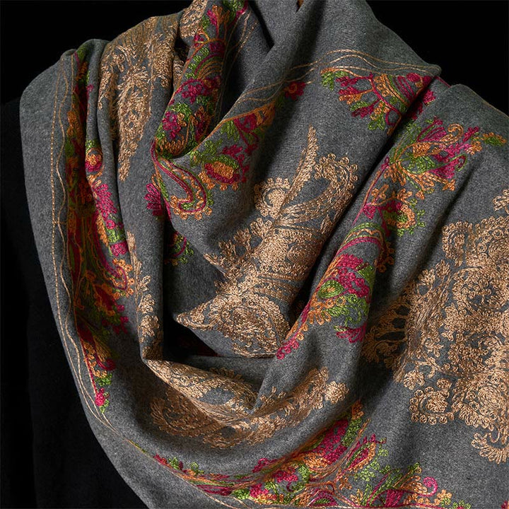 Buddha Stones Zima Kolorowe Winorośle Kwiaty Wzór Chwost Przytulny Szalik Szal - image 3