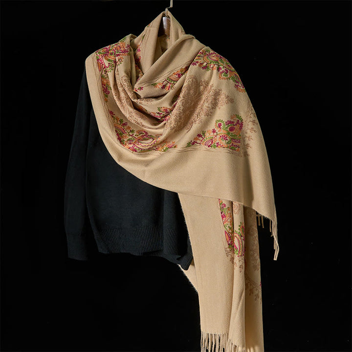 Buddha Stones Zima Kolorowe Winorośle Kwiaty Wzór Chwost Przytulny Szalik Szal - image 8